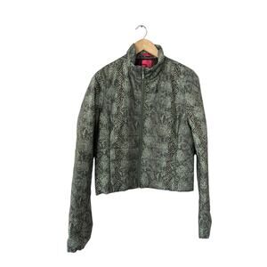 Radley Snake Print Green Grey Quilted Jacket Small